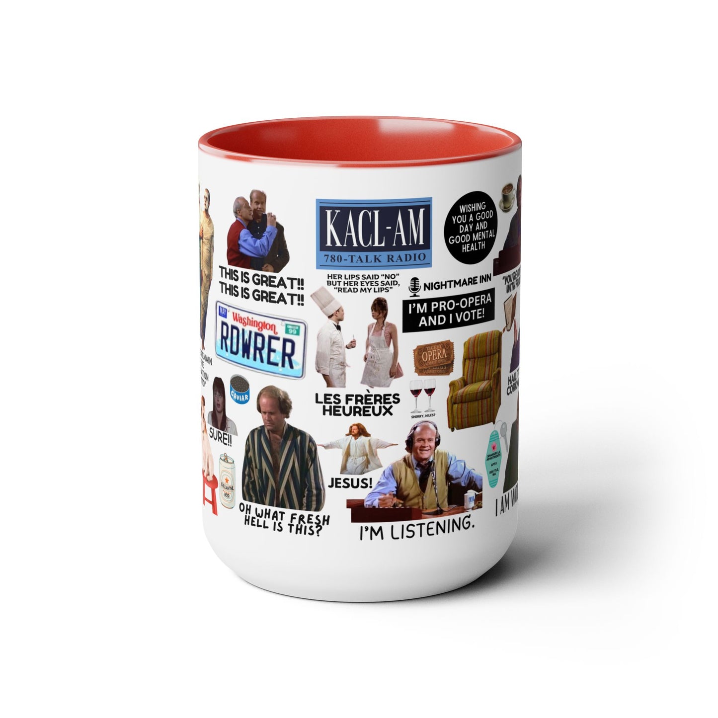 Radio Psychiatrist Coffee Mug Colored Handle 15oz