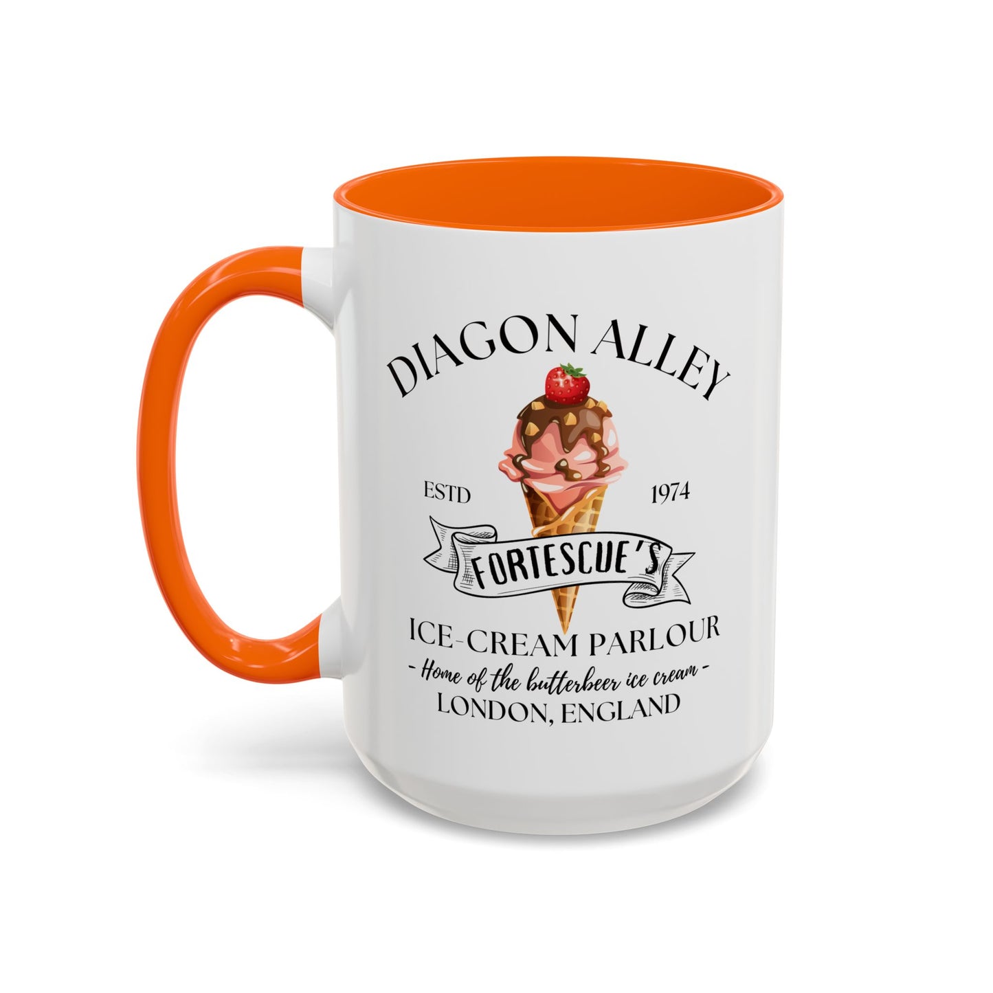 Ice Cream Coffee Mug Colored Handle