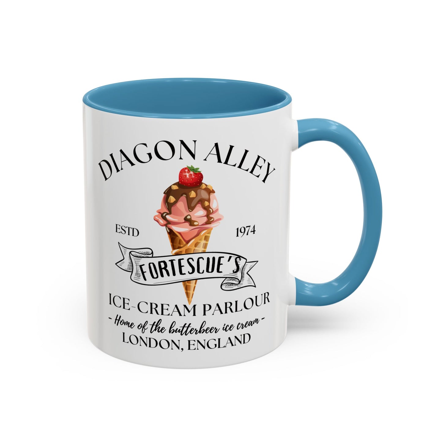 Ice Cream Coffee Mug Colored Handle