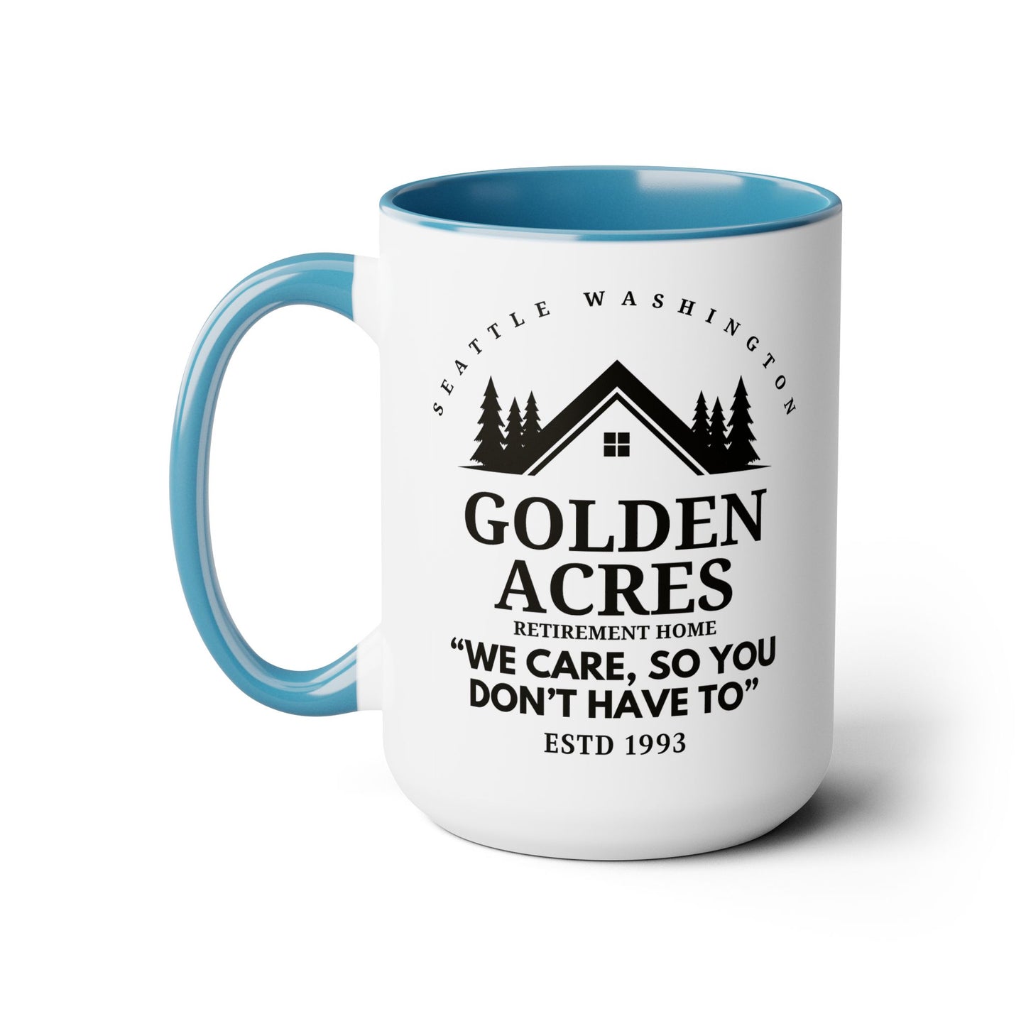 Retirement House Coffee Mug Colored Handle