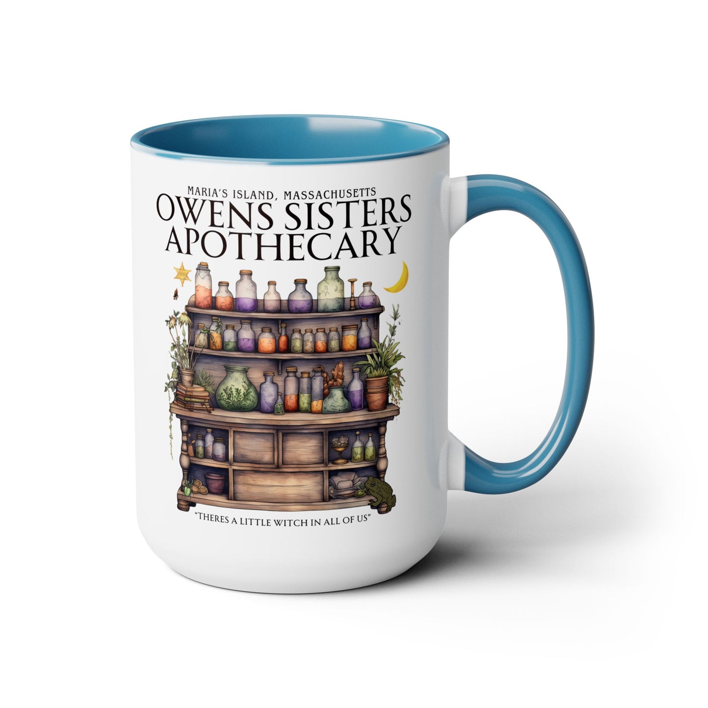 Owens Sisters Witch Coffee Mug Colored Handle 15 oz