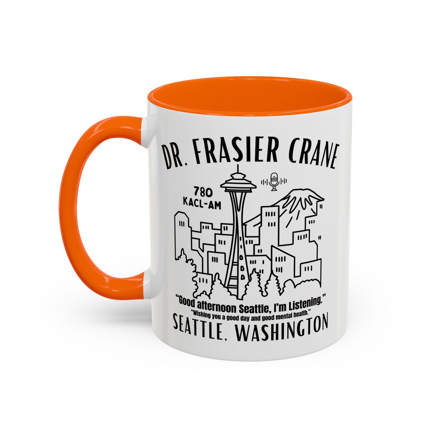 Radio Psychiatrist Coffee Mug Colored Handle 11oz