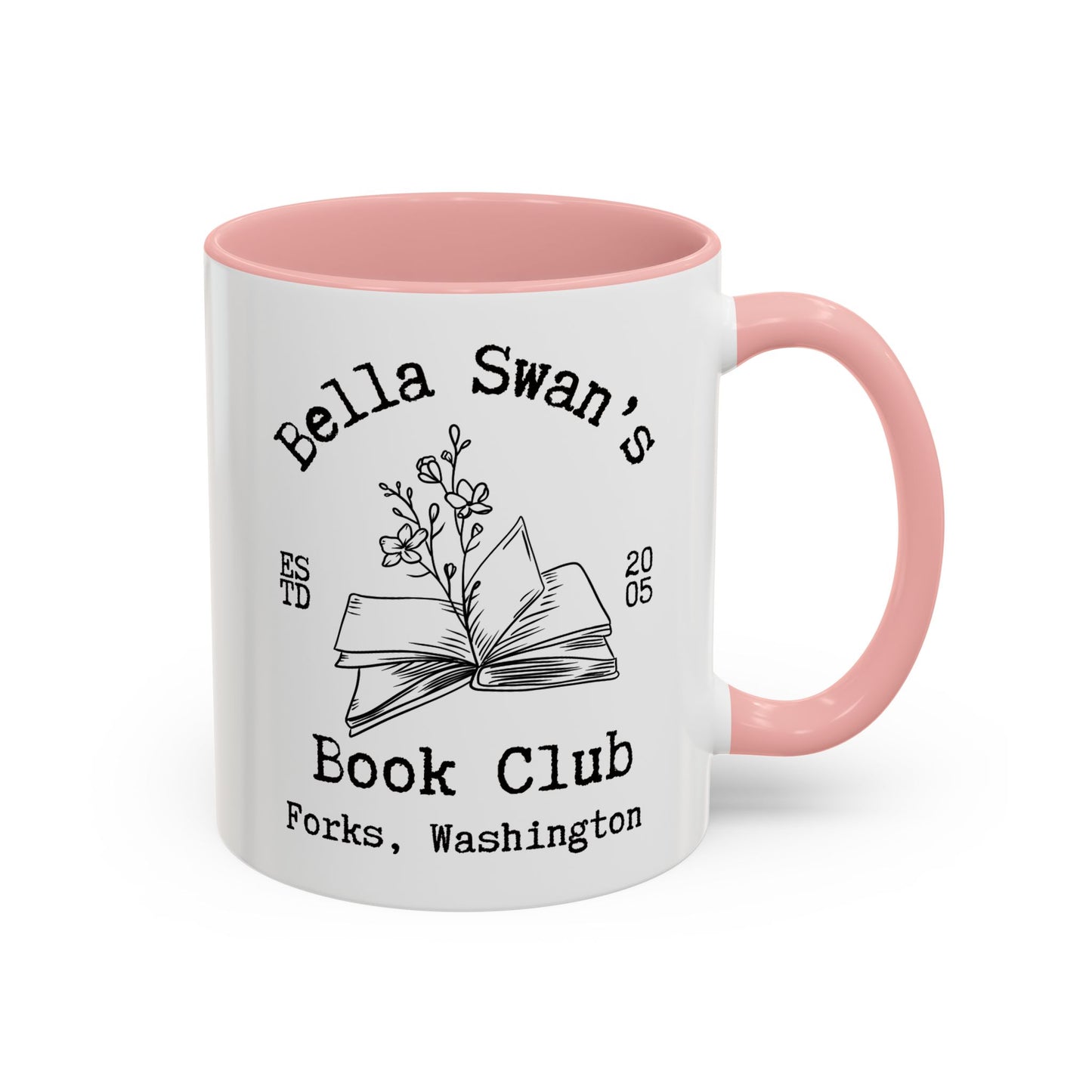 Bella’s Book Club Coffee Mug Colored Handle 11 oz