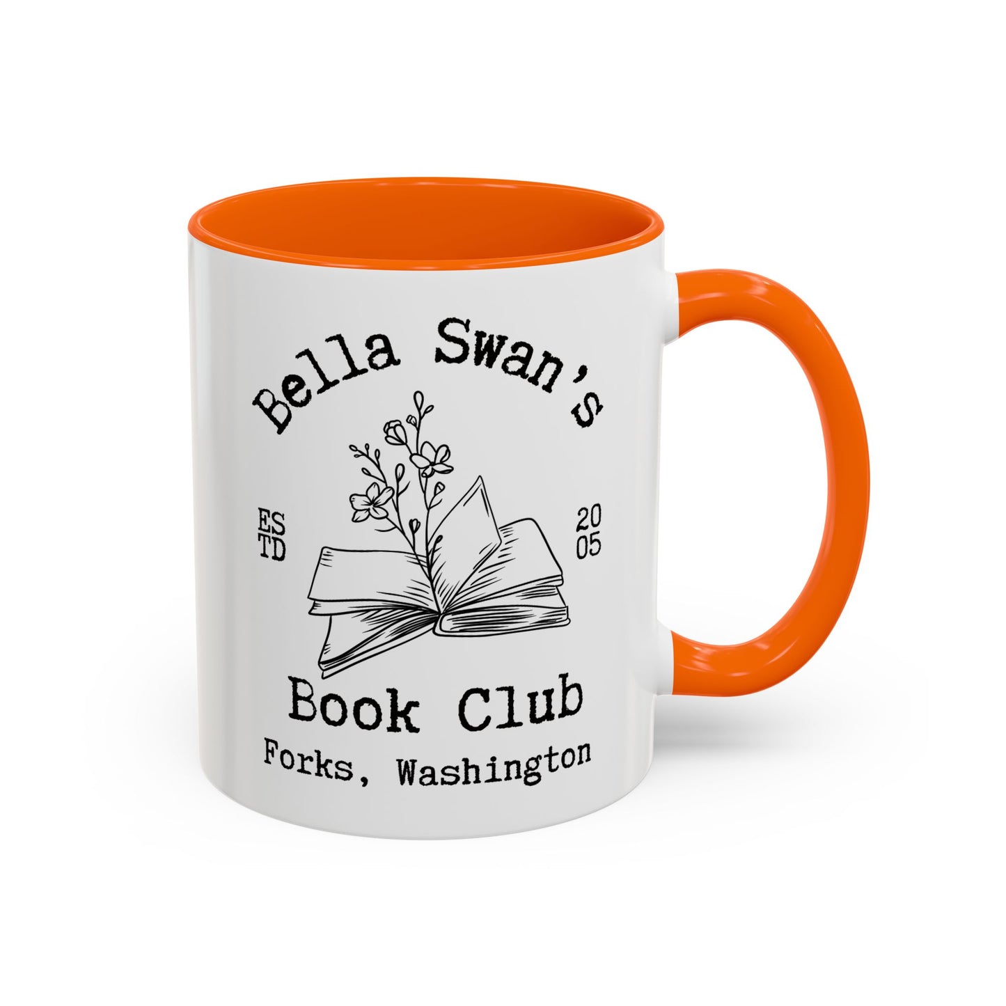 Bella’s Book Club Coffee Mug Colored Handle 11 oz