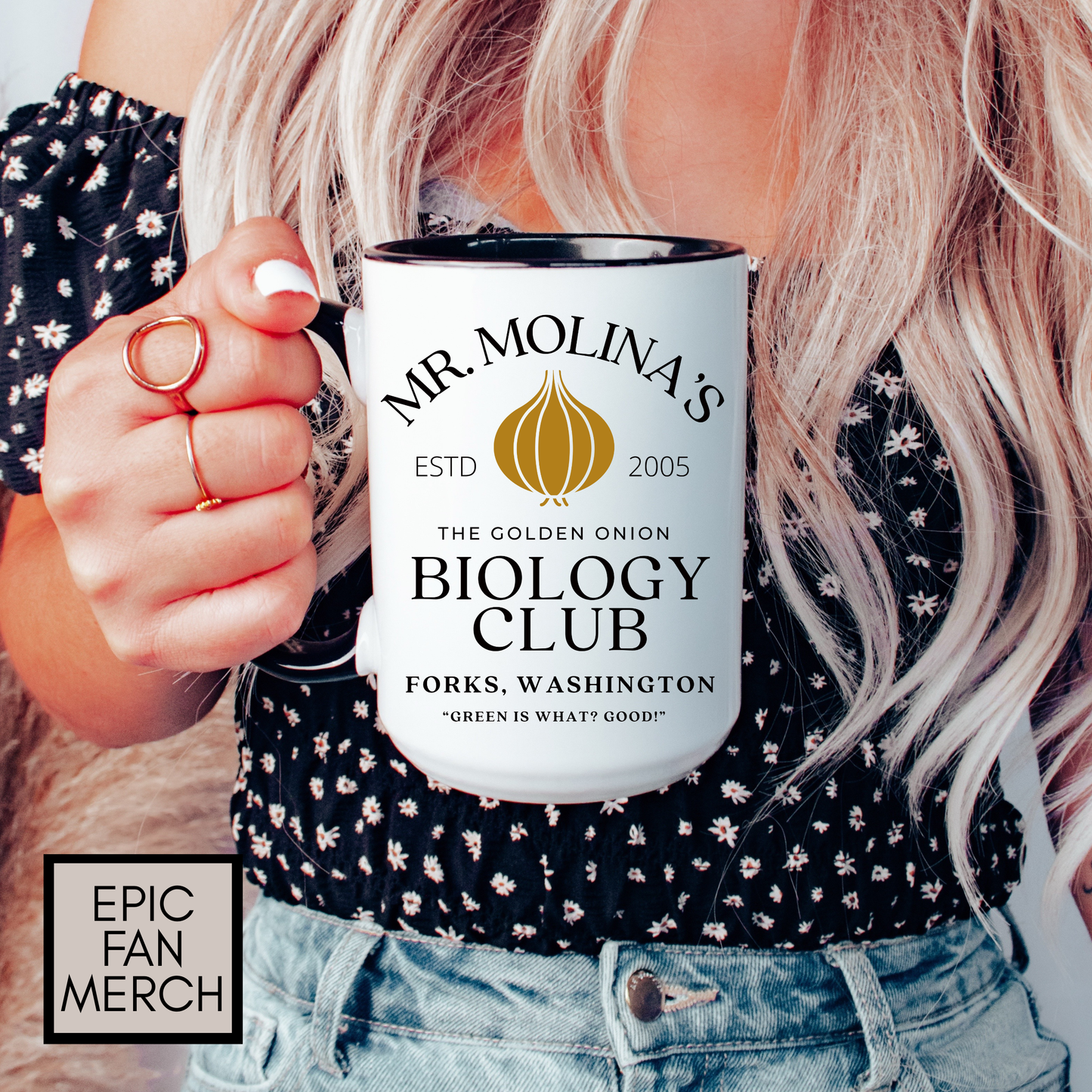 Mr. Molina Biology Club Coffee Mug Colored Handle 15oz