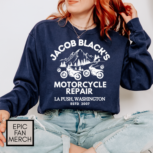 Comfort Colors® Jacob Black Motorcycle Repair Sweatshirt
