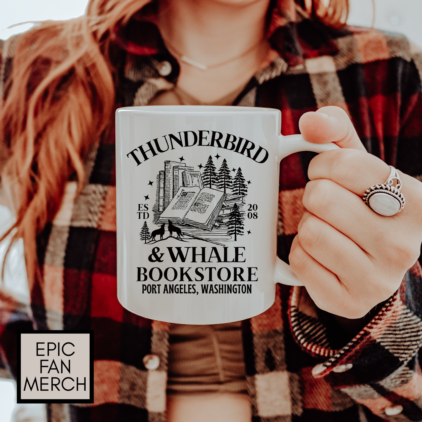 Thunderbird & Whale Bookstore Coffee Mug