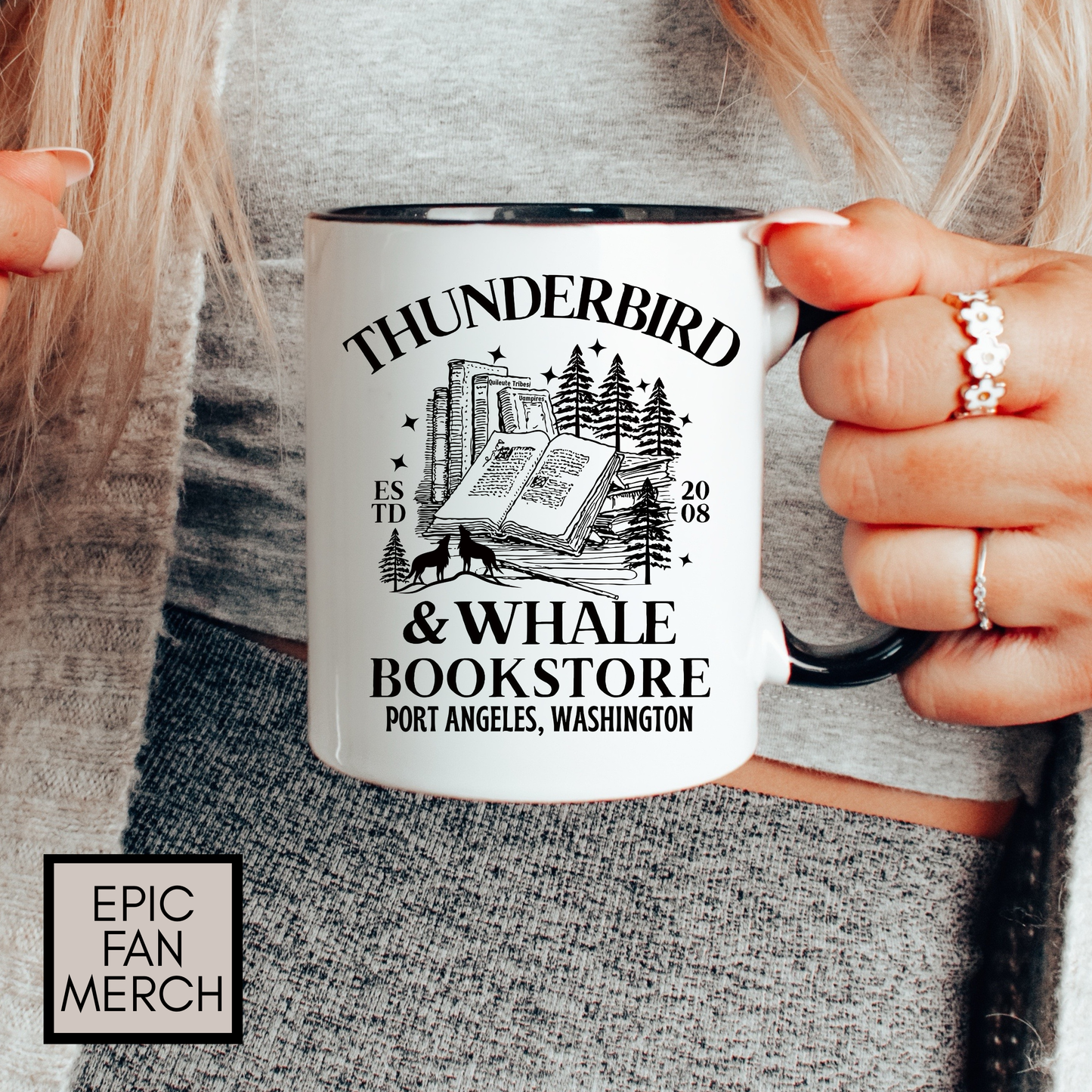 Thunderbird & Whale bookstore Coffee Mug