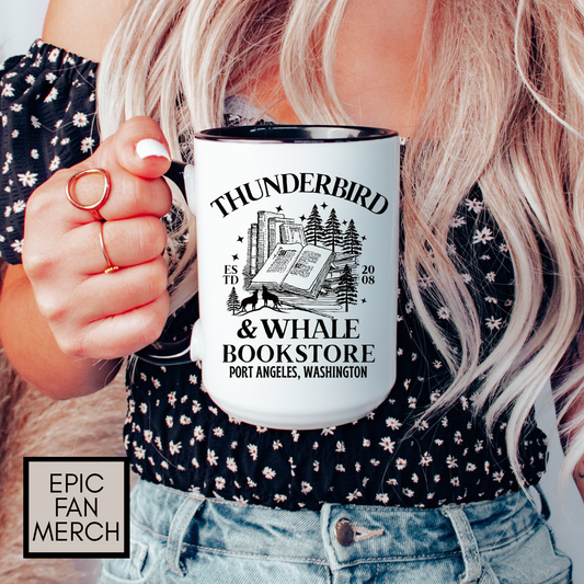 Thunderbird & Whale Bookstore Coffee Mug Book Mug for Book Lovers Gift for Reader