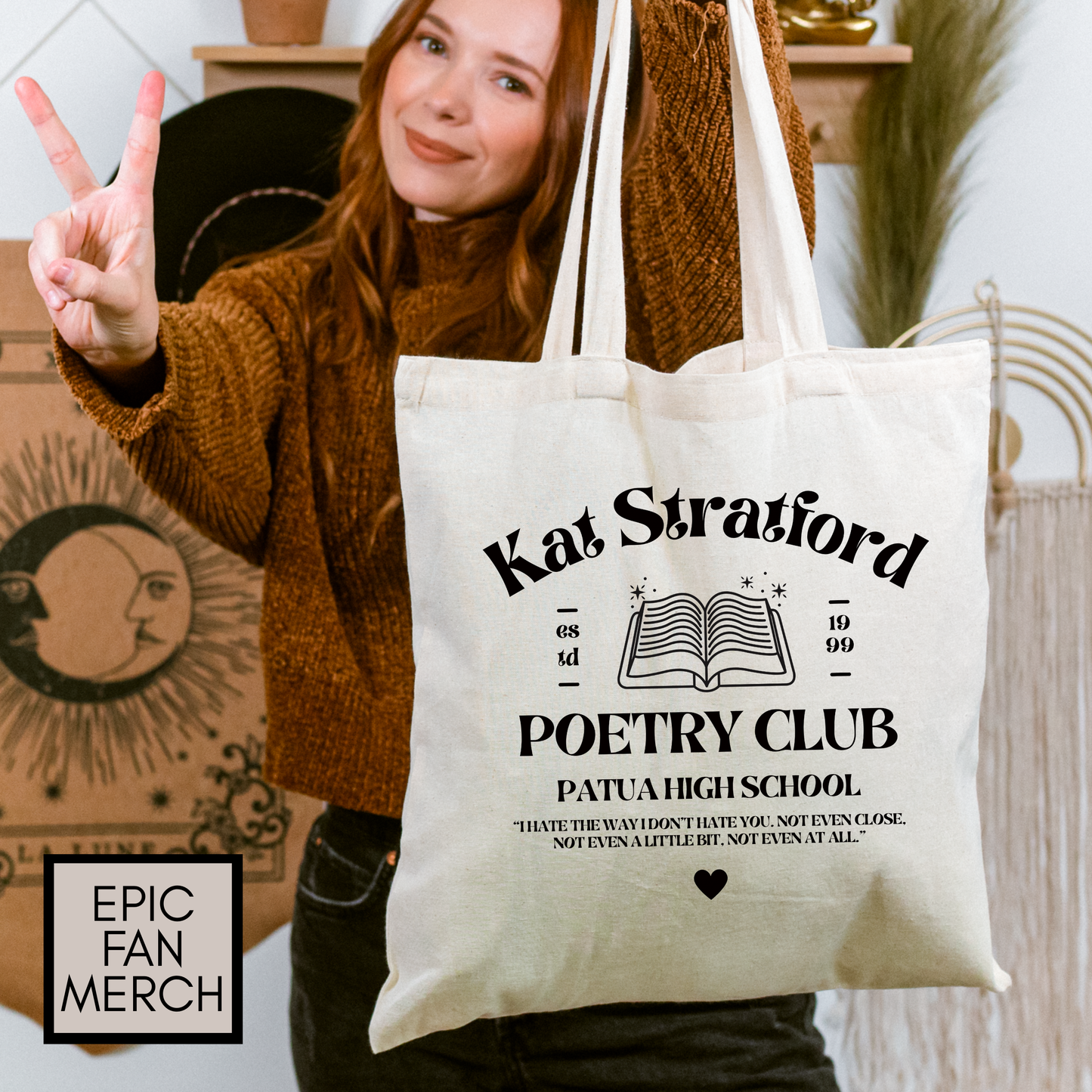 10 Things I Hate About You Book Bag - Kat’s Poetry Club Tote Bag