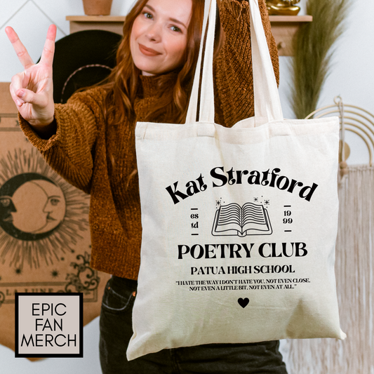 10 Things I Hate About You Book Bag - Kat’s Poetry Club Tote Bag